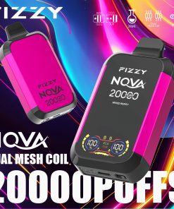 Fizzy Nova 20000 (20.000 boccate) – Edizione con doppio mesh e display LCD – Sigaretta elettronica usa e getta al gusto di frutti di bosco