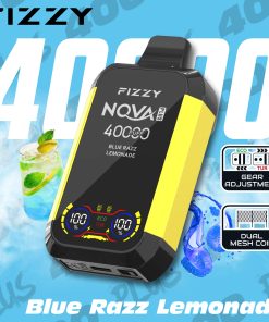Fizzy Nova Plus 40000 40K Puffs Edition Dual Mesh LCD Display Disposable Vape EU Warehouse in Blue Razz Lemonade flavor