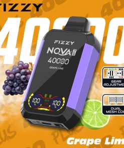 Fizzy Nova Plus 40000 40K Puffs Edition Dual Mesh LCD Display Disposable Vape EU Warehouse in Grape Lime flavor