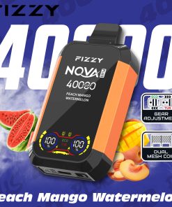 Fizzy Nova Plus 40000 40K Puffs Edition Dual Mesh LCD Display Disposable Vape EU Warehouse in Peach Mango Watermelon flavor