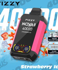 Fizzy Nova Plus 40000 40K Puffs Edition Dual Mesh LCD Display Disposable Vape EU Warehouse in Strawberry Ice flavor