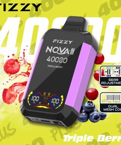 Fizzy Nova Plus 40000 40K Puffs Edition Dual Mesh LCD Display Disposable Vape EU Warehouse in Triple Berry flavor