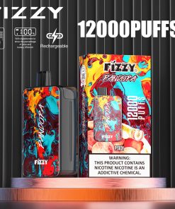 Fizzy Pandora 12000 12K Puffs 2% 5% Nicotine Edition LCD Display Disposable Vape in Peach flavor
