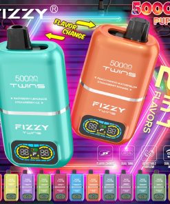 Fizzy Twins 50000 50k Puffs 2% 5% Nicotine Double Taste LCD Display Disposable Vape EU Warehouse product image