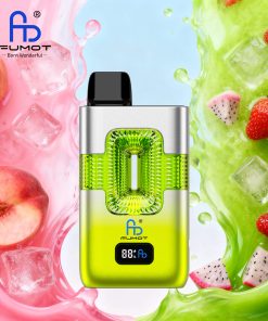 Fumot ECO 2in1 50000 50K Puffs Double Flavors Smart Display Rechargeable Disposable Vape in Peach Ice & White Mamba flavor