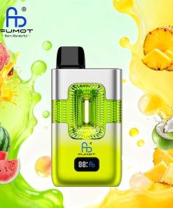 Fumot ECO 2in1 50000 50K Puffs Double Flavors Smart Display Rechargeable Disposable Vape in Peach Mango Watermelon & Pina Colada flavor
