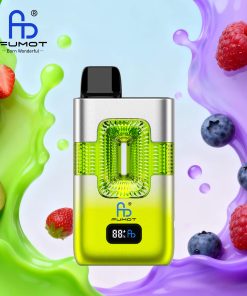 Fumot ECO 2in1 50000 50K Puffs Double Flavors Smart Display Rechargeable Disposable Vape in Strawberry Kiwi & Blueberry Sour Raspberry flavor