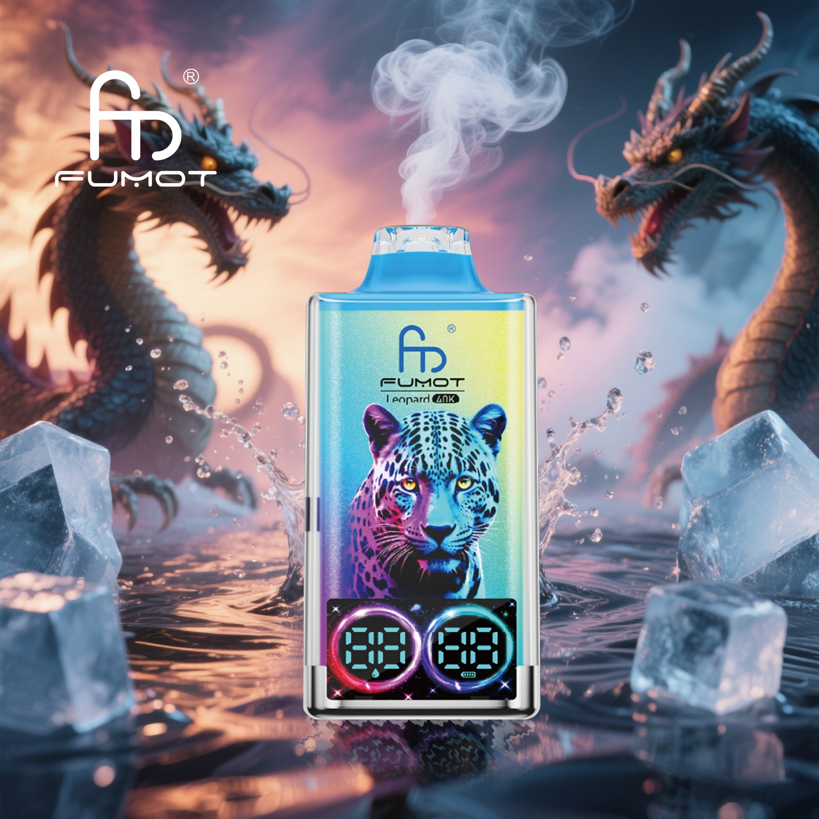 Fumot Leopard 40000 40K Puffs Edition Dual Mesh LCD Display Disposable Vape in fumot leopard 40000 40k black dragon lce flavor