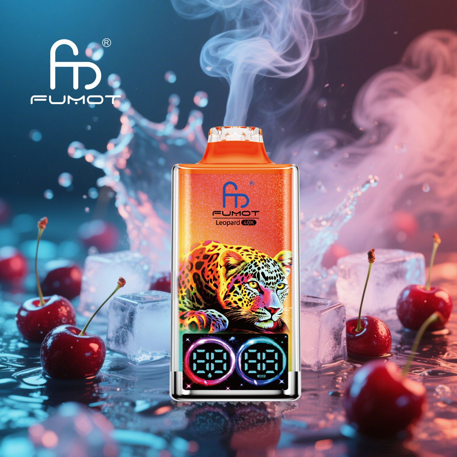 Fumot Leopard 40000 40K Puffs Edition Dual Mesh LCD Display Disposable Vape in fumot leopard 40000 40k cherry ice flavor
