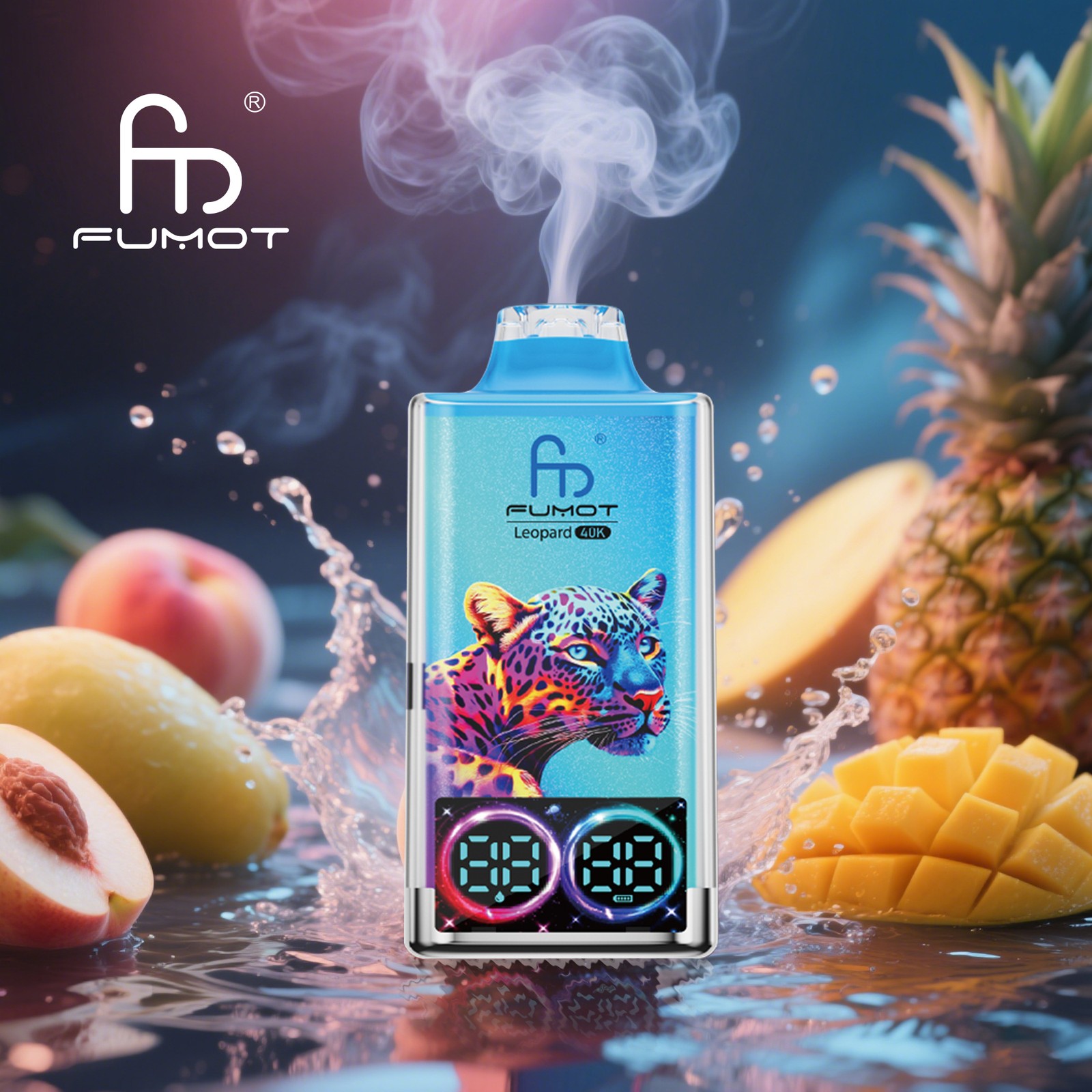 Fumot Leopard 40000 40K Puffs Edition Dual Mesh LCD Display Disposable Vape in fumot leopard 40000 40k peachy mango pineapple flavor