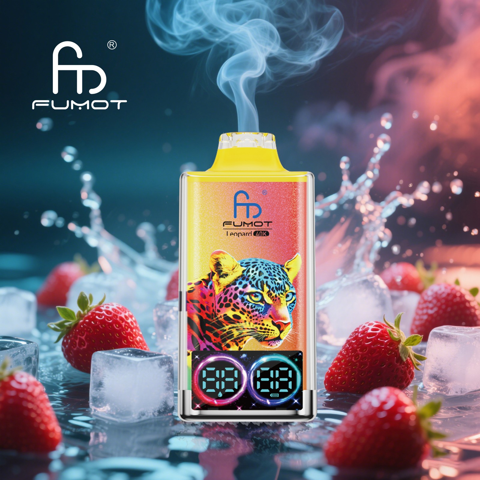 Fumot Leopard 40000 40K Puffs Edition Dual Mesh LCD Display Disposable Vape in fumot leopard 40000 40k strawberry lce flavor