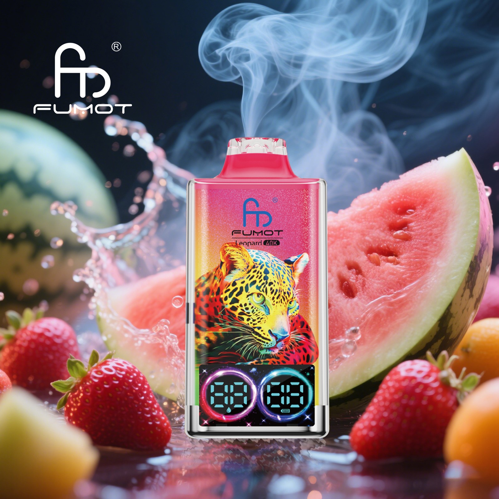 Fumot Leopard 40000 40K Puffs Edition Dual Mesh LCD Display Disposable Vape in fumot leopard 40000 40k strawberry watermelon flavor