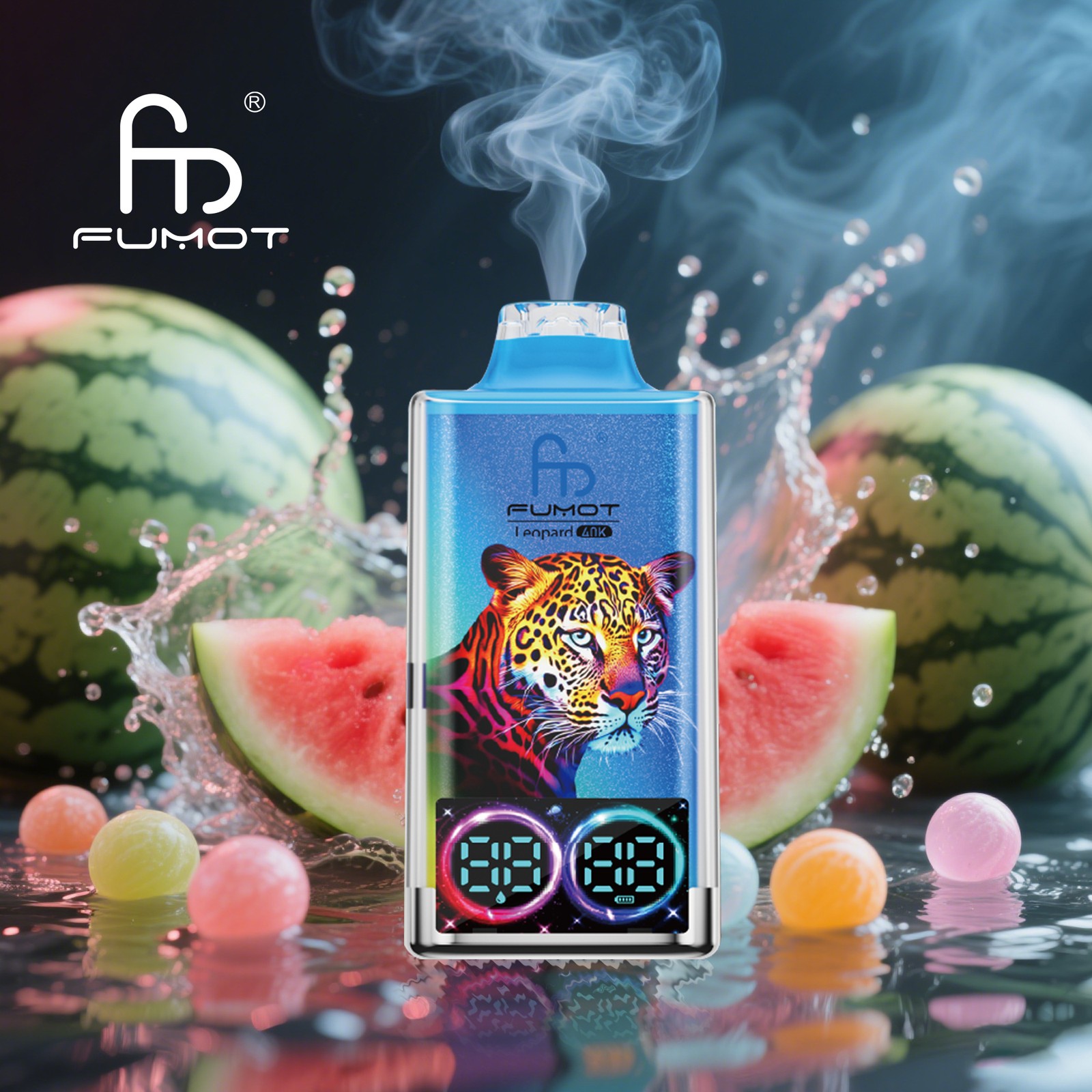 Fumot Leopard 40000 40K Puffs Edition Dual Mesh LCD Display Disposable Vape in fumot leopard 40000 40k watermelon bubb legum flavor