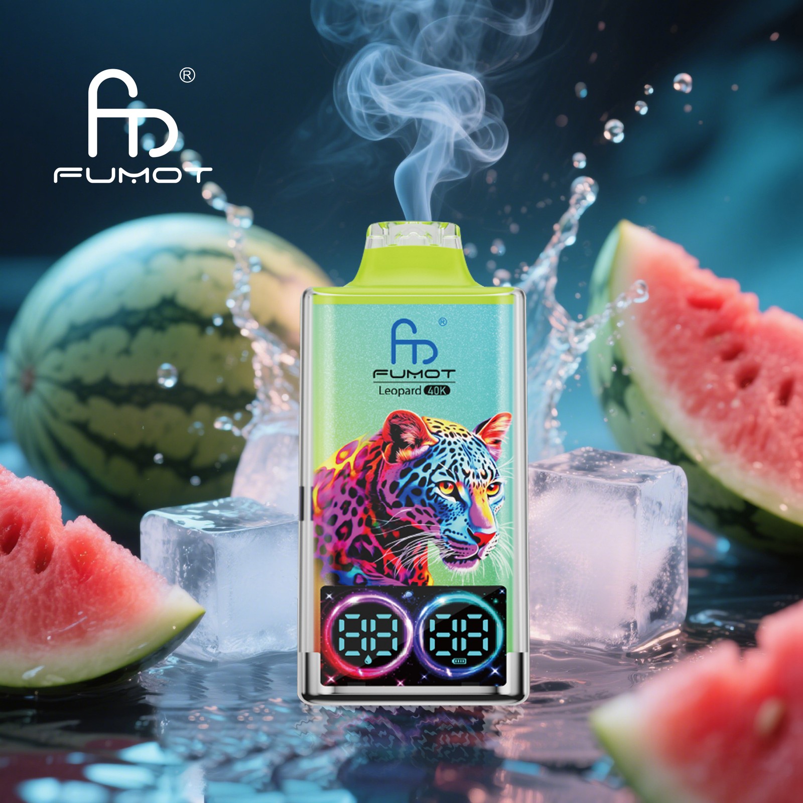Fumot Leopard 40000 40K Puffs Edition Dual Mesh LCD Display Disposable Vape in fumot leopard 40000 40k watermelon ice flavor