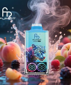 Fumot Leopard 40000 40K Puffs Edition Dual Mesh LCD Display Disposable Vape in Peach Berry flavor