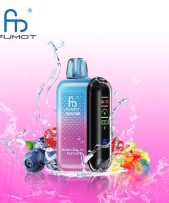 Fumot Tornado 20000 20K Puffs Vape Dual Mesh LED Display Disposable Vape in Blueberry Raspberry Hard Candy flavor