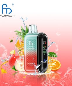 Fumot Tornado 20000 20K Puffs Vape Dual Mesh LED Display Disposable Vape in Peach Pineapple Orange flavor