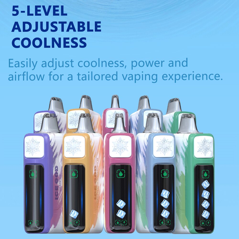 Gazzbar Ice God 50000 50K Puffs Adjustable Ice level LCD Display Disposable Vape in gazzbar ice god 50000 ice degree flavor