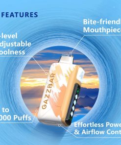 Gazzbar Ice God 50000 50K Puffs Adjustable Ice level LCD Display Disposable Vape in gazzbar ice god 50000 introduce flavor