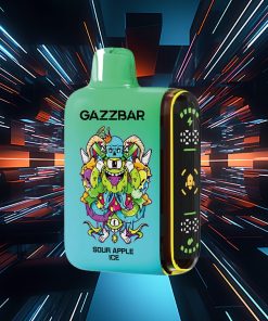 Gazzbar Rocket 20000: vaporizzatore usa e getta da 20.000 boccate con doppio filtro a rete e display LED, al gusto di mela acida ghiacciata