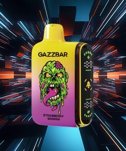 Gazzbar Rocket 20000: vaporizzatore usa e getta da 20.000 boccate con doppio filtro a rete e display LED, al gusto fragola e banana