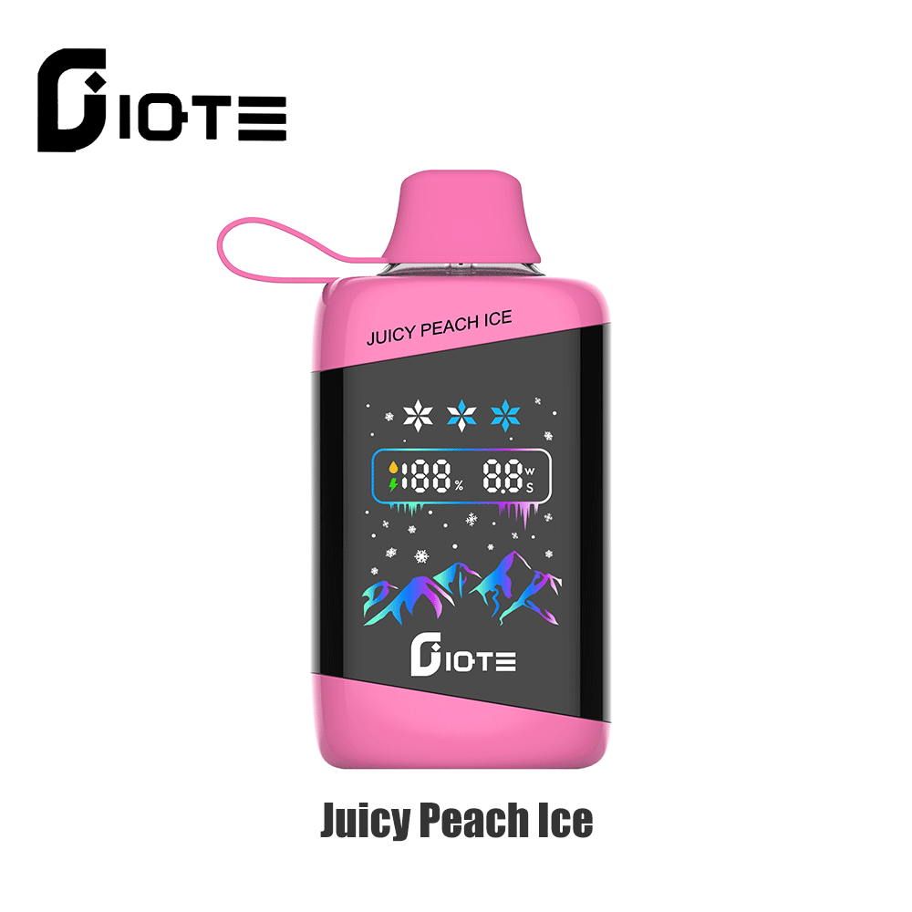 IQTE 45000 45k Puffs Advanced Fingerprint Touch Confrol LCD Display Disposable Vape in Juicy Peach Ice flavor
