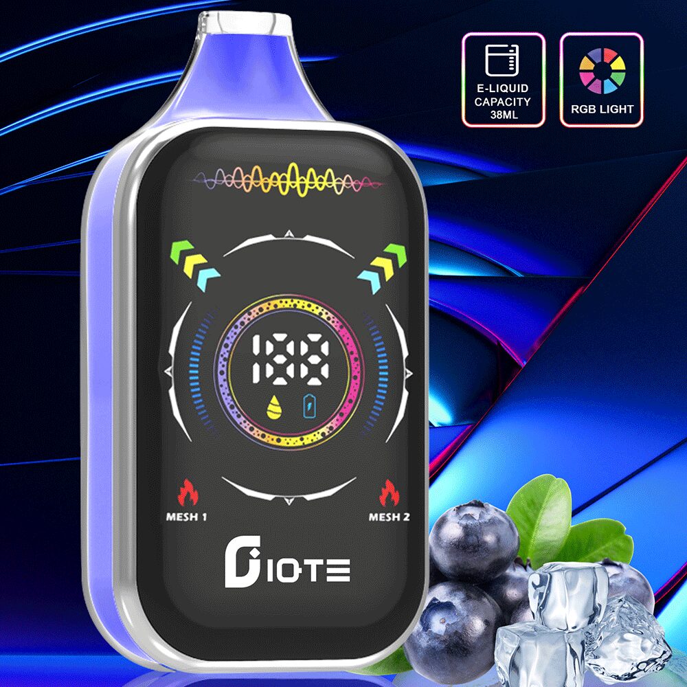IQTE 50000 50k Puffs Dual Mesh RGD Screen Display Disposable Vape in Blueberry Ice flavor