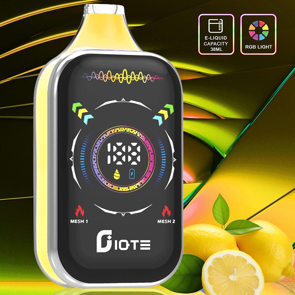 IQTE 50000 50k Puffs Dual Mesh RGD Screen Display Disposable Vape in Lemon Lime flavor
