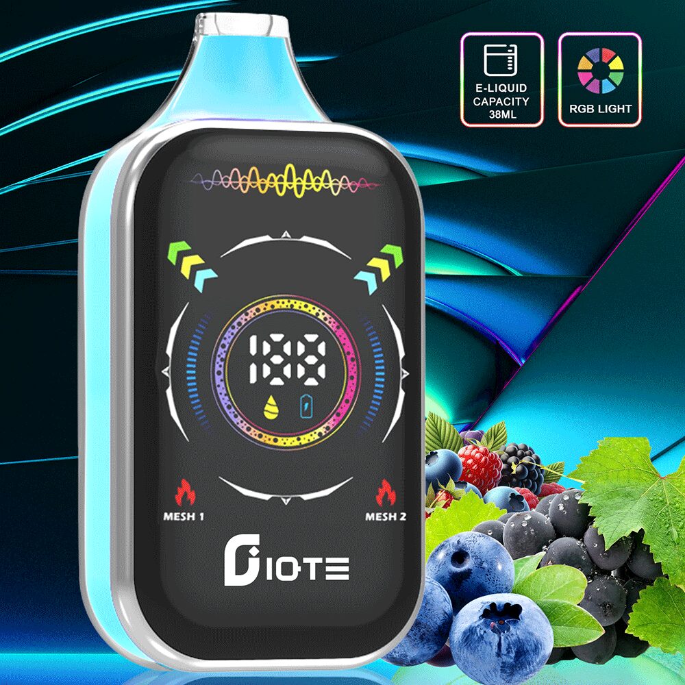 IQTE 50000 50k Puffs Dual Mesh RGD Screen Display Disposable Vape in Mixed Berries flavor