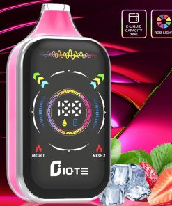 IQTE 50000 50k Puffs Dual Mesh RGD Screen Display Disposable Vape in Strawberry Ice flavor