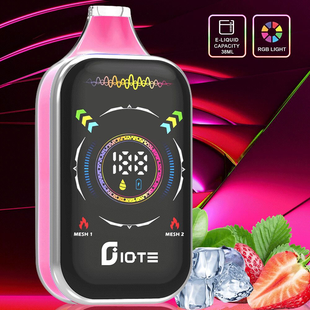 IQTE 50000 50k Puffs Dual Mesh RGD Screen Display Disposable Vape in Strawberry Ice flavor