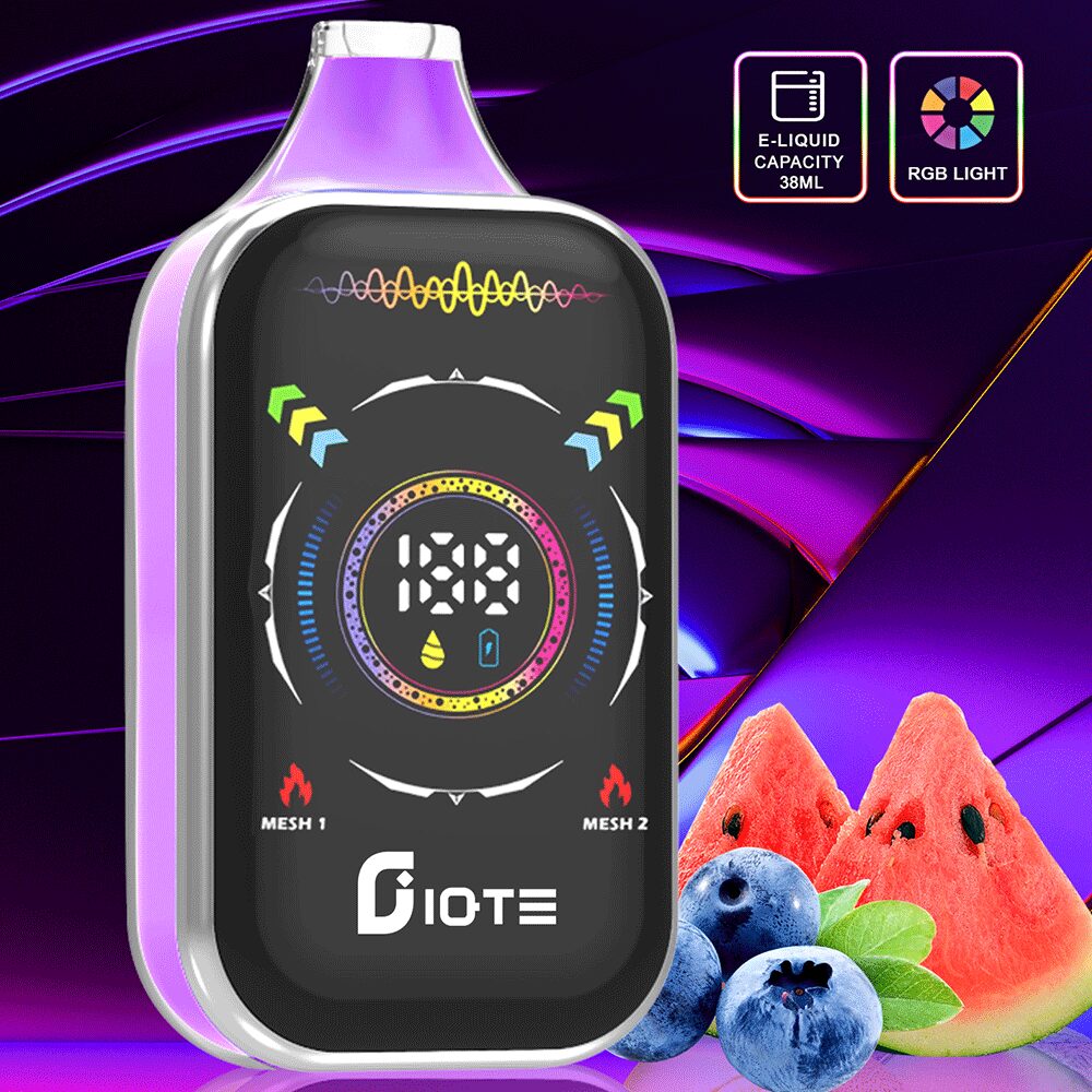 IQTE 50000 50k Puffs Dual Mesh RGD Screen Display Disposable Vape in Strawberry Raspberry Cherry flavor