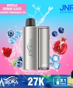 JNR Aurora 27K 27000 Puffs 2+10ml Replaceable Pod Kit Refillable Disposable Vape in Blueberry Pomegranate Ice flavor