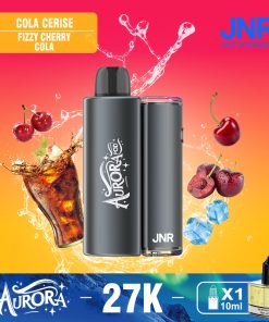 JNR Aurora 27K 27000 Puffs 2+10ml Replaceable Pod Kit Refillable Disposable Vape in Fizzy Cherry Cola flavor