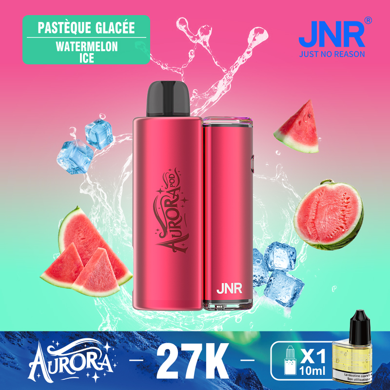 JNR Aurora 27K 27000 Puffs 2+10ml Replaceable Pod Kit Refillable Disposable Vape in jnr aurora 27k 27000 watermelon lce 1 flavor