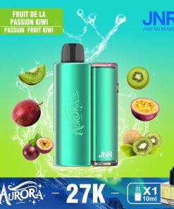 JNR Aurora 27K 27000 Puffs 2+10ml Replaceable Pod Kit Refillable Disposable Vape in Passion Fruit Kiwi flavor