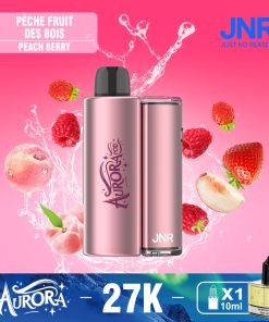 JNR Aurora 27K 27000 Puffs 2+10ml Replaceable Pod Kit Refillable Disposable Vape in Peach Berry flavor