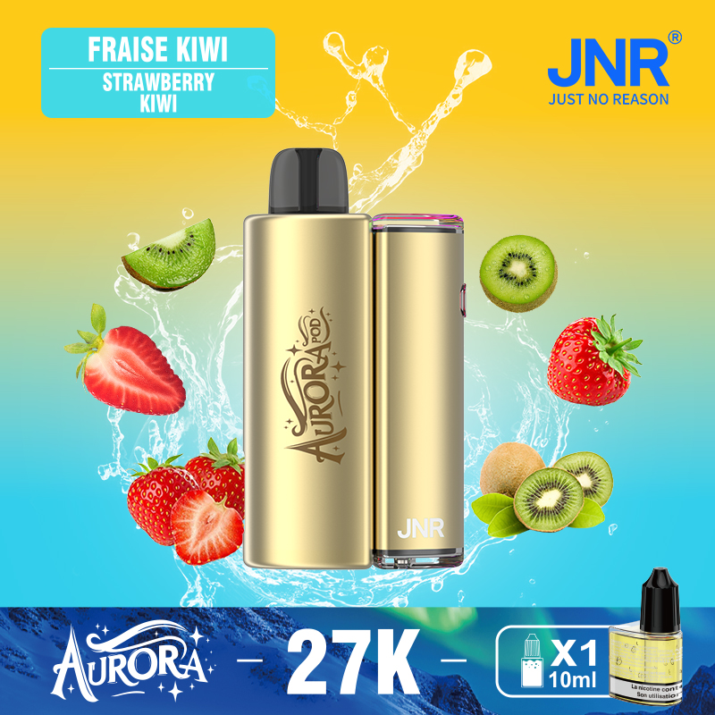 JNR Aurora 27K 27000 Puffs 2+10ml Replaceable Pod Kit Refillable Disposable Vape in Strawberry Ice flavor