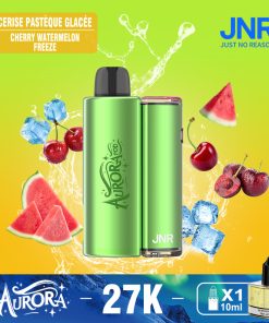 JNR Aurora 27K 27000 Puffs 2+10ml Replaceable Pod Kit Refillable Disposable Vape in Watermelon Ice flavor
