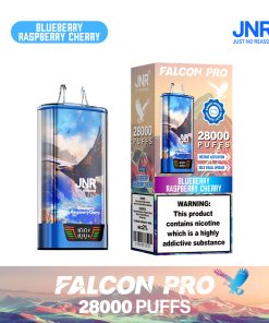 JNR Falcon Pro 28000 28K Puffs Model LED Display Disposable Vape in Blueberry Raspberry Cherry flavor