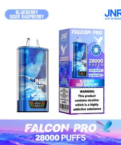 JNR Falcon Pro 28000 28K Puffs Model LED Display Disposable Vape in Blueberry Sour Raspberry flavor