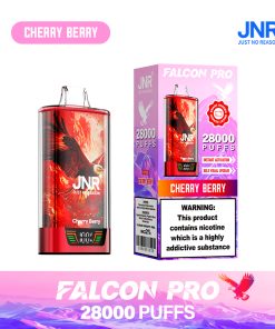 JNR Falcon Pro 28000 28K Puffs Model LED Display Disposable Vape in Cherry Berry flavor