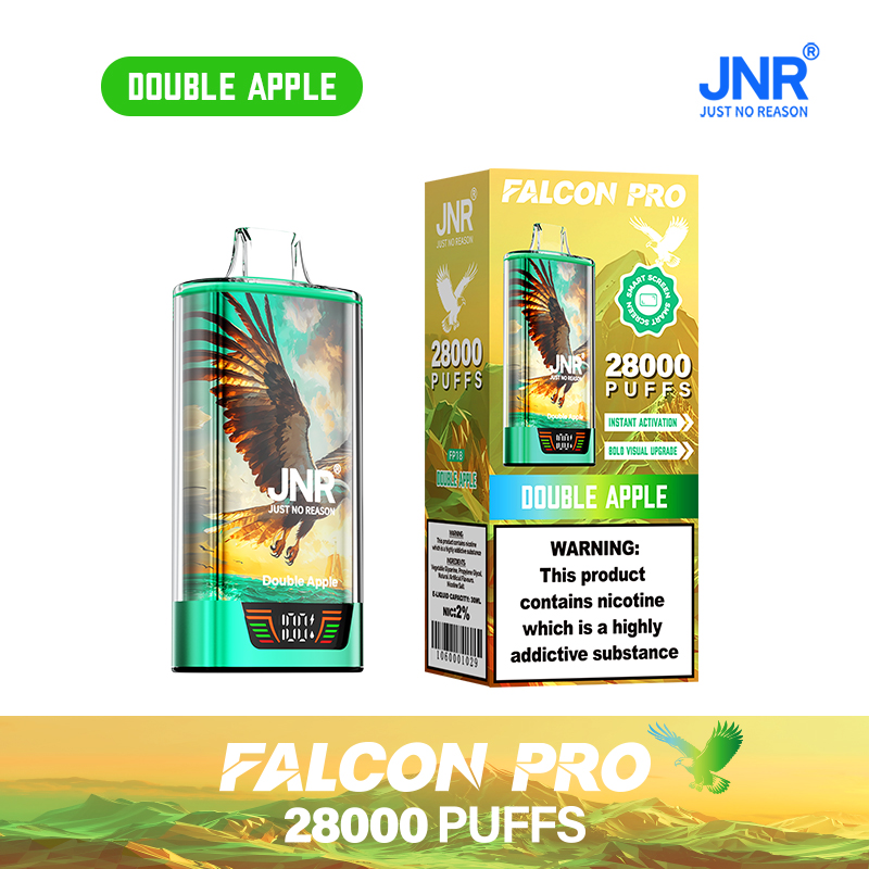 JNR Falcon Pro 28000 28K Puffs Model LED Display Disposable Vape in Double Apple flavor