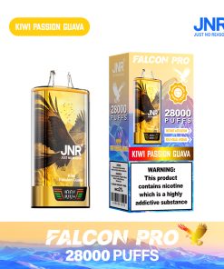 JNR Falcon Pro 28000 28K Puffs Model LED Display Disposable Vape in Kiwi Passion Guava flavor