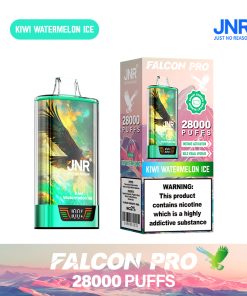 JNR Falcon Pro 28000 28K Puffs Model LED Display Disposable Vape in Kiwi Watermelon Ice flavor