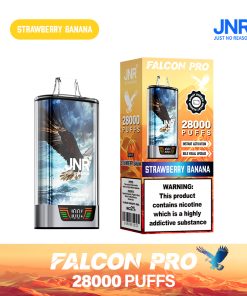 JNR Falcon Pro 28000 28K Puffs Model LED Display Disposable Vape in Strawberry Banana flavor