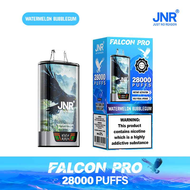 JNR Falcon Pro 28000 28K Puffs Model LED Display Disposable Vape in Watermelon Bubblegum flavor