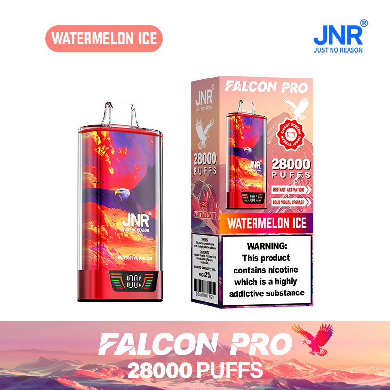 JNR Falcon Pro 28000 28K Puffs Model LED Display Disposable Vape in Watermelon Ice flavor