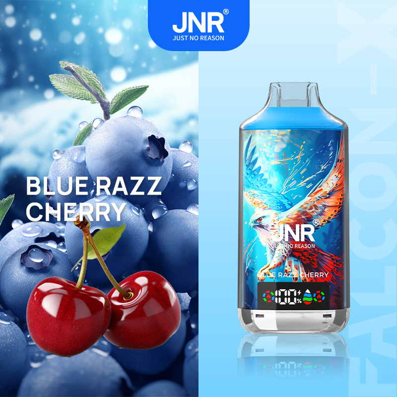 JNR FALCON X 18000 18k Puffs Model LED Display Disposable Vape in Blue Razz Cherry flavor