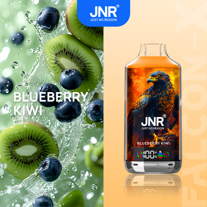 JNR FALCON X 18000 18k Puffs Model LED Display Disposable Vape in jnr falon x 18000 blueberry kiwi flavor